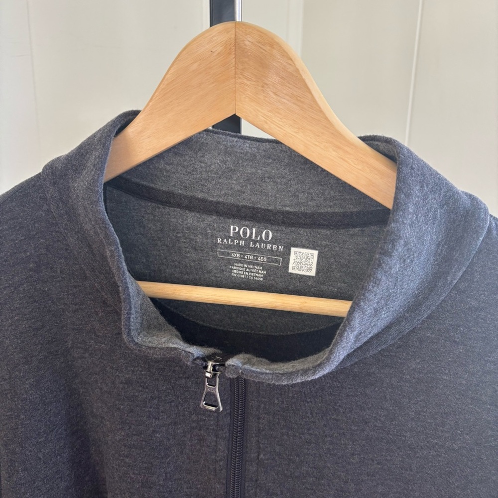 Polo Ralph Lauren Men’s 4XB Old Money Gray Cotton Blend 1/4 Zip Pullover Sweater